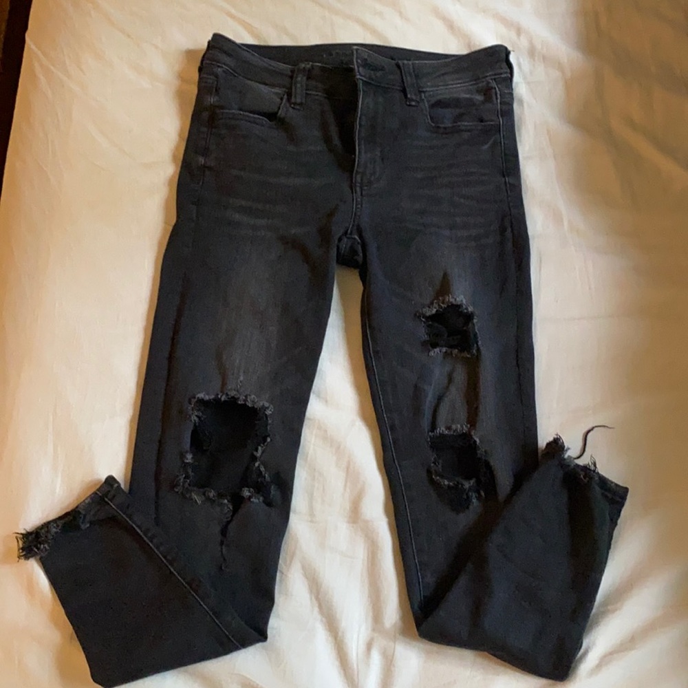 Black ripped American Eagle Jeans